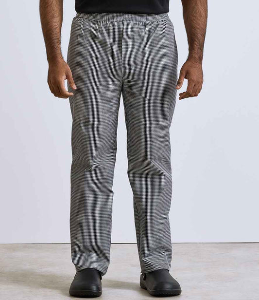 Premier Pull On Chef's Check Trousers