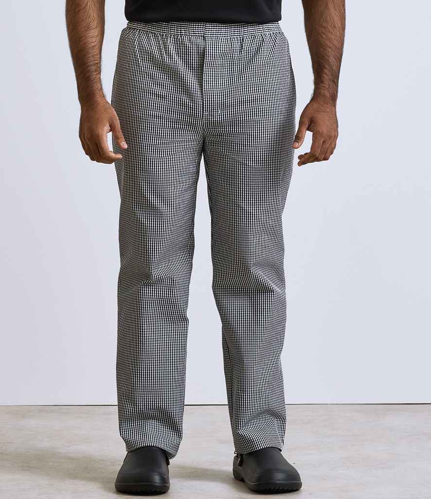Premier Pull On Chef's Check Trousers
