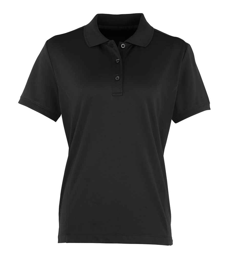 Premier Ladies Coolchecker® Piqué Polo Shirt in Black