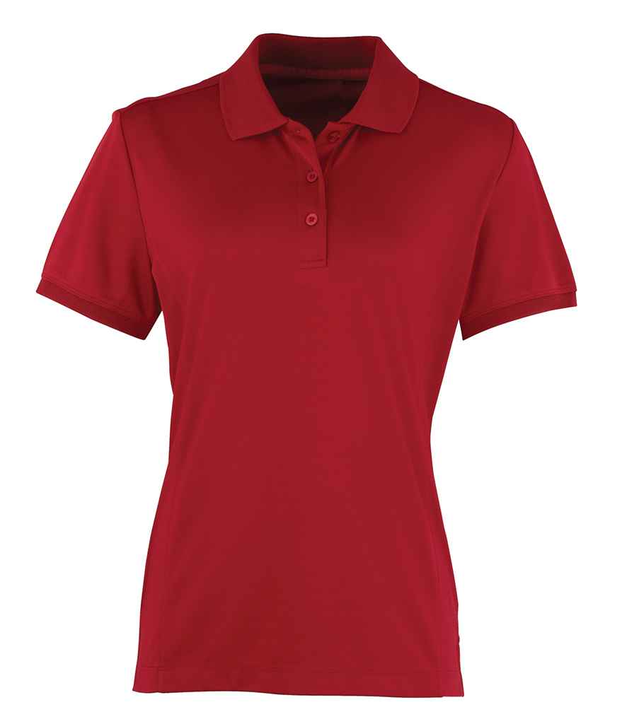 Premier Premier Ladies Coolchecker® Piqué Polo Shirt Burgundy