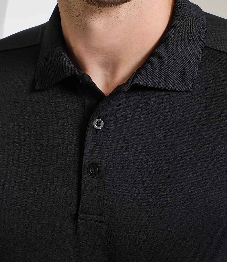 Premier Premier Long Sleeve Coolchecker® Piqué Polo Shirt Black