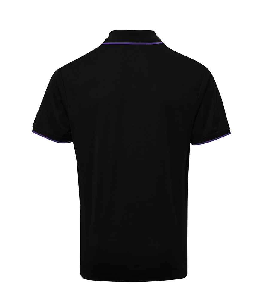 Premier Premier Contrast Coolchecker® Piqué Polo Shirt Black/Purple
