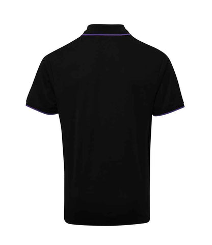 Premier Premier Contrast Coolchecker® Piqué Polo Shirt Black/Purple