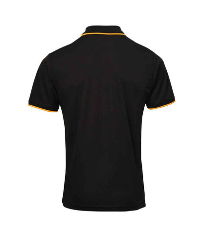 Premier Premier Contrast Coolchecker® Piqué Polo Shirt Black/Sunflower