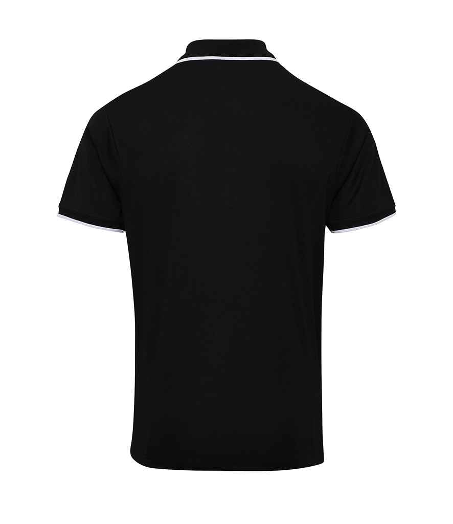 Premier Premier Contrast Coolchecker® Piqué Polo Shirt Black/White