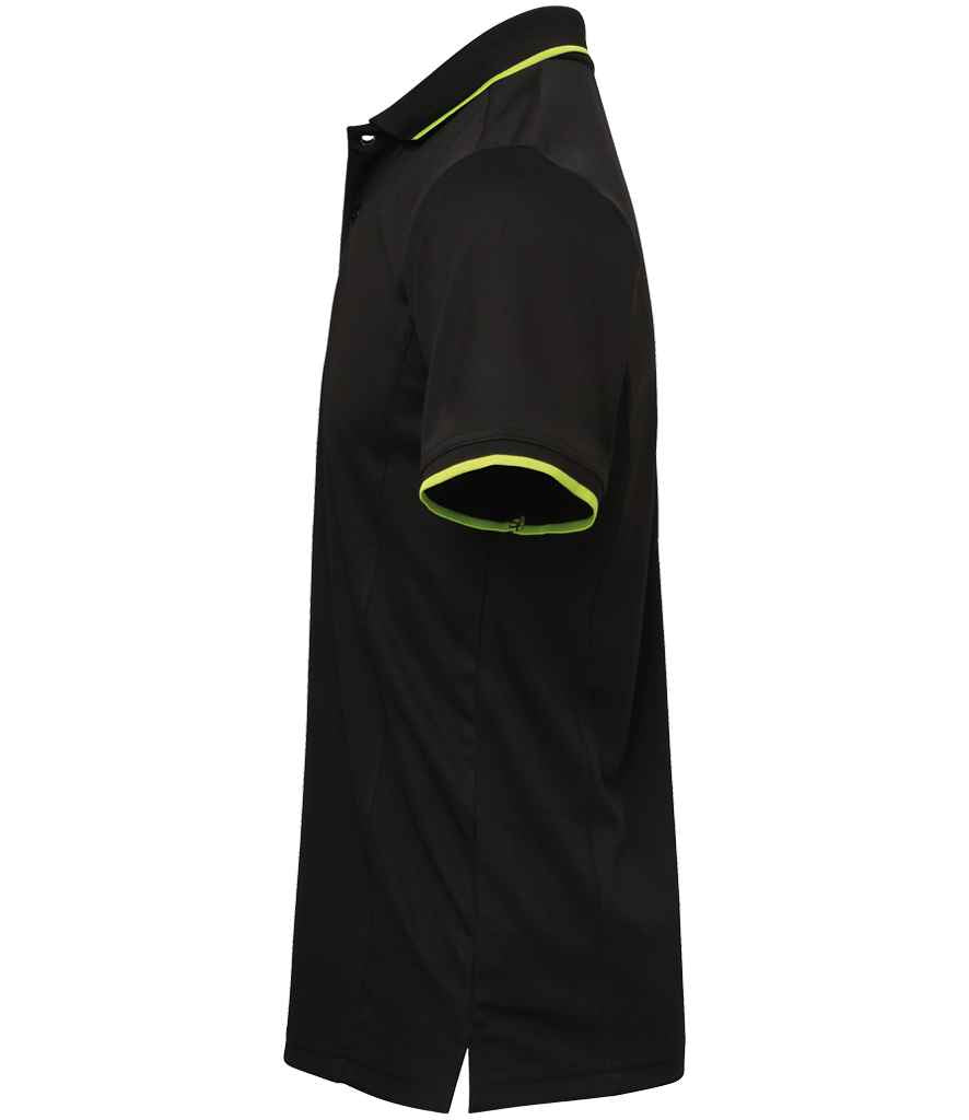 Premier Premier Contrast Coolchecker® Piqué Polo Shirt Black/Lime Green