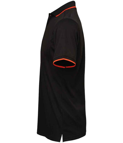 Premier Premier Contrast Coolchecker® Piqué Polo Shirt Black/Orange