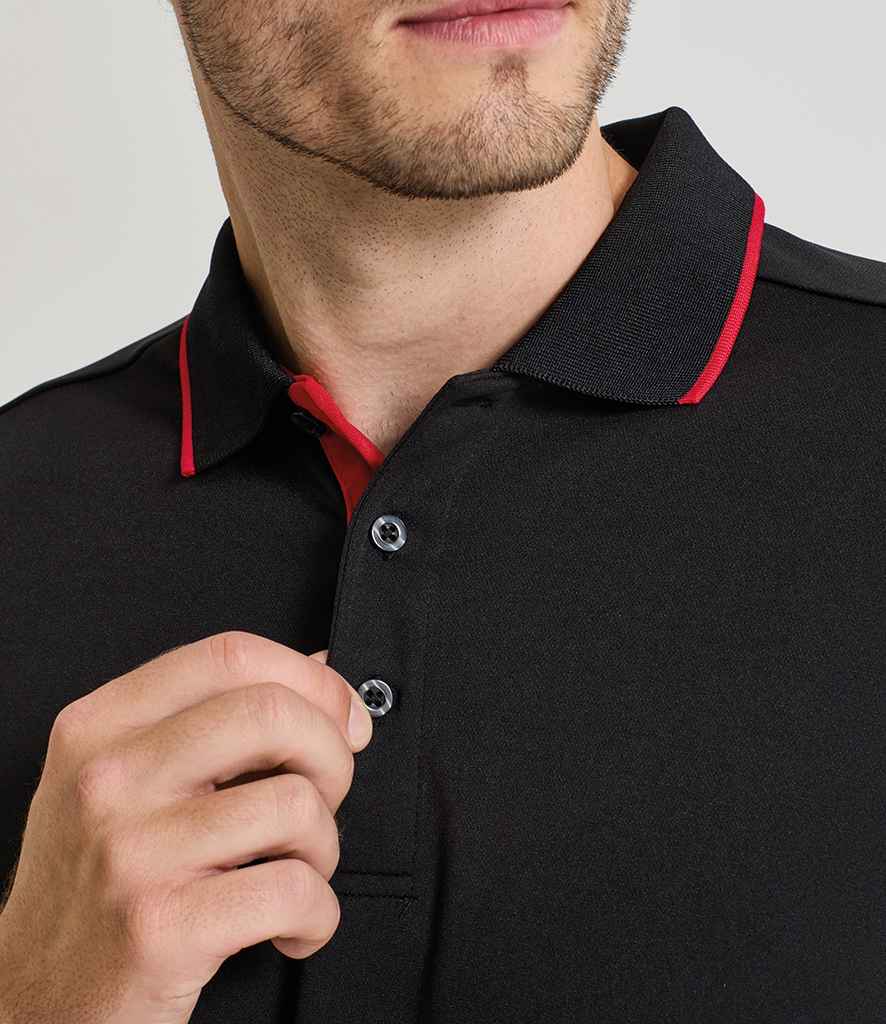 Premier Premier Contrast Coolchecker® Piqué Polo Shirt Black/Red
