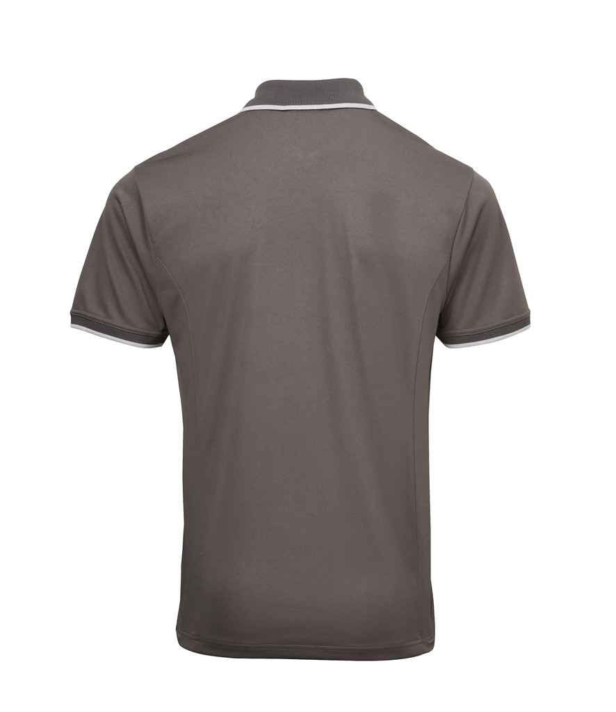 Premier Premier Contrast Coolchecker® Piqué Polo Shirt Dark Grey/Silver
