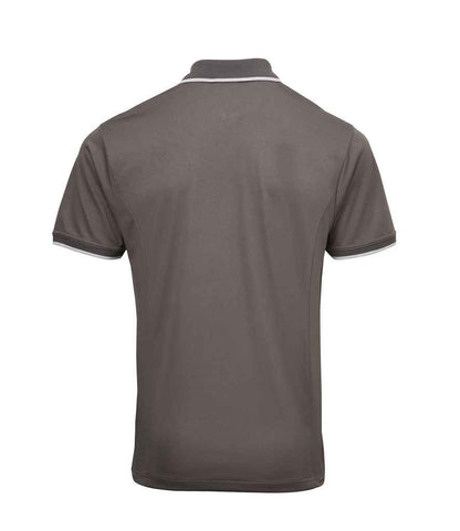 Premier Premier Contrast Coolchecker® Piqué Polo Shirt Dark Grey/Silver