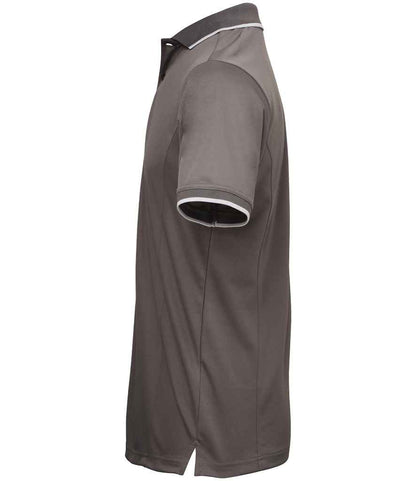 Premier Premier Contrast Coolchecker® Piqué Polo Shirt Dark Grey/Silver