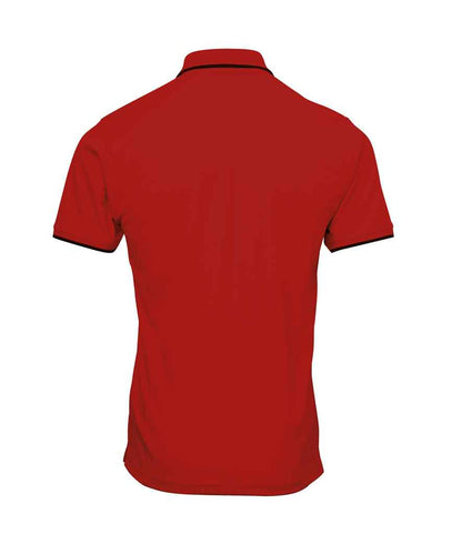 Premier Premier Contrast Coolchecker® Piqué Polo Shirt Red/Black