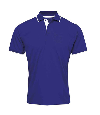 Premier Premier Contrast Coolchecker® Piqué Polo Shirt Royal Blue/White