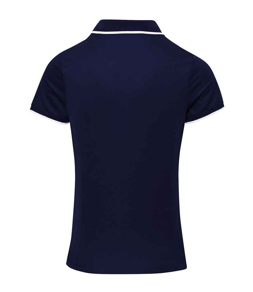 Premier Ladies Contrast Coolchecker® Piqué Polo Shirt in Navy/White