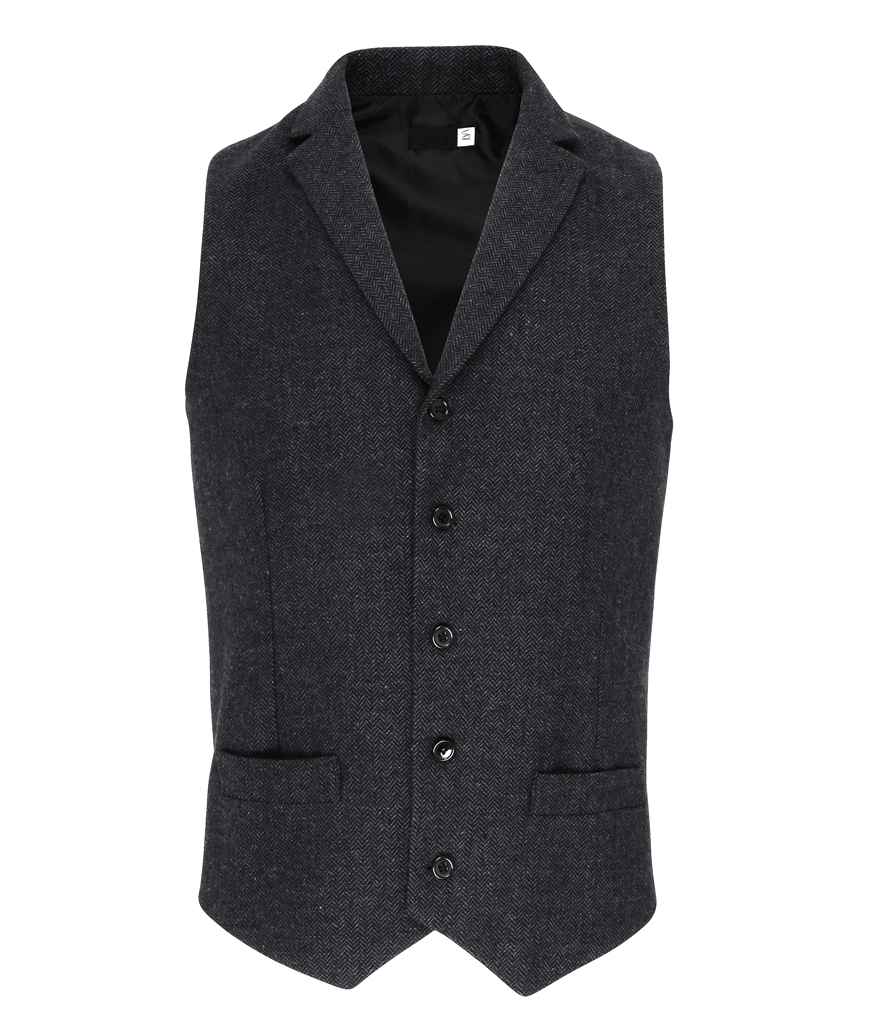 Premier Herringbone Waistcoat in Charcoal