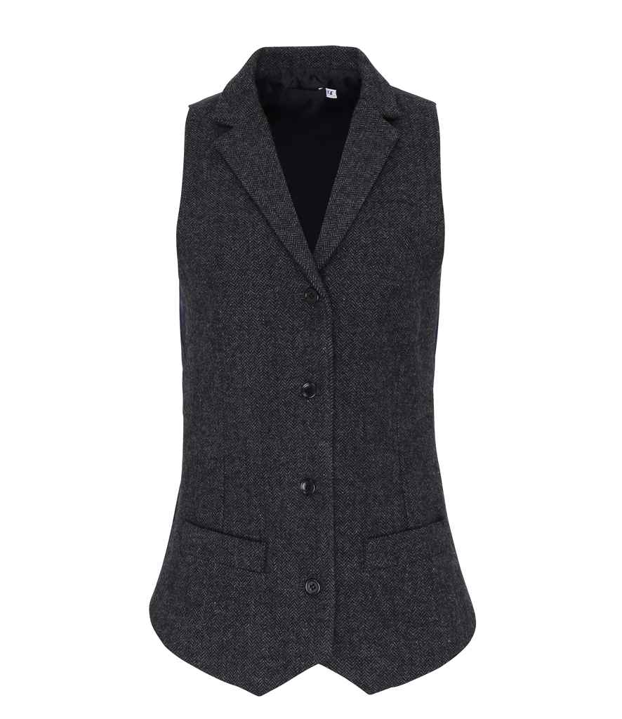 Premier Ladies Herringbone Waistcoat in Charcoal