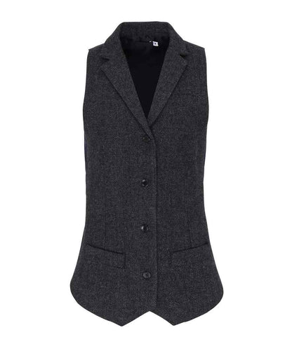 Premier Ladies Herringbone Waistcoat in Charcoal