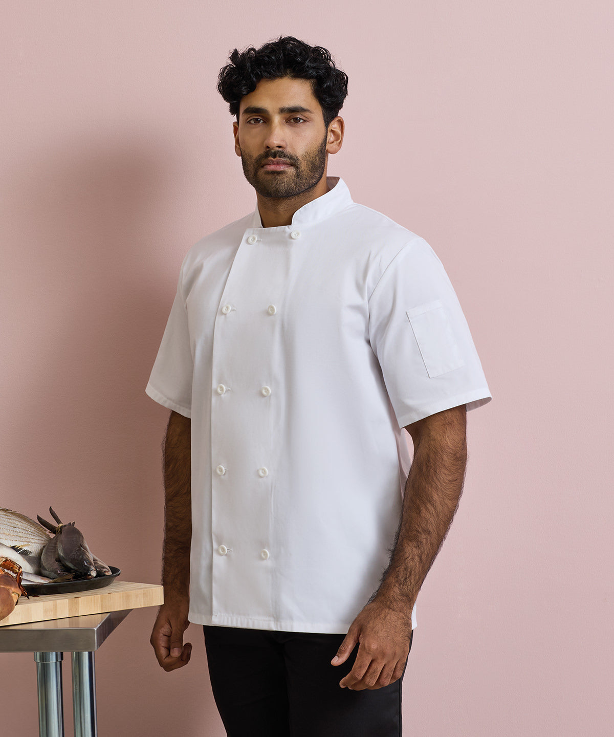 Premier Short sleeve chef’s jacket Black