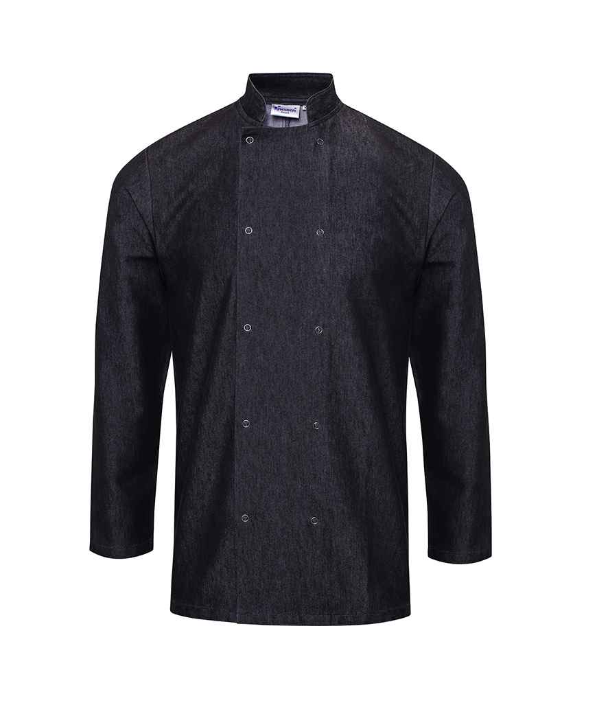 Premier Denim Chef's Jacket in Black Denim