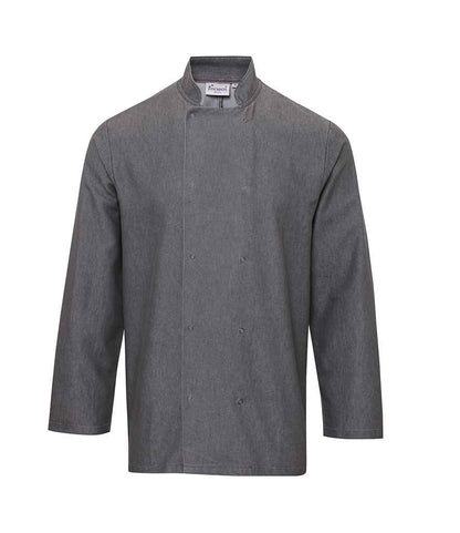 Premier Denim Chef's Jacket in Grey Denim