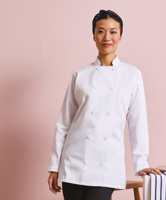 Premier Women's long sleeve chef's jacket White