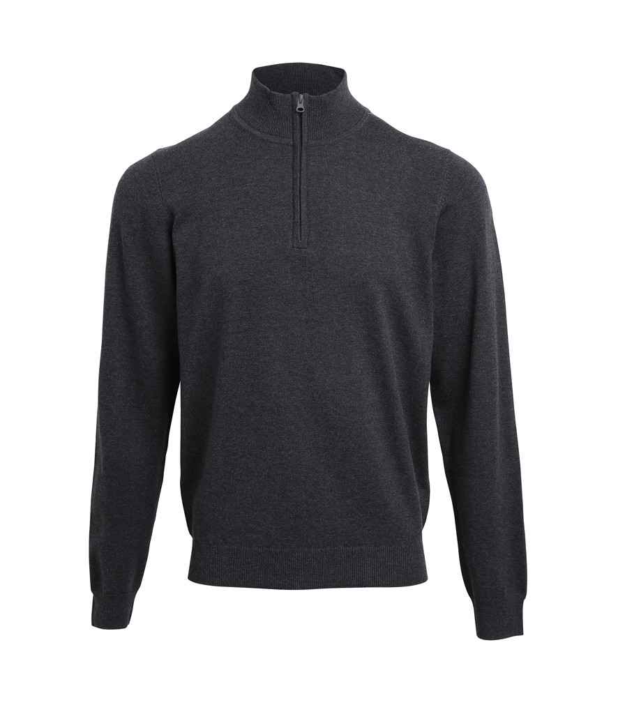 Premier Zip Neck Sweater in Charcoal