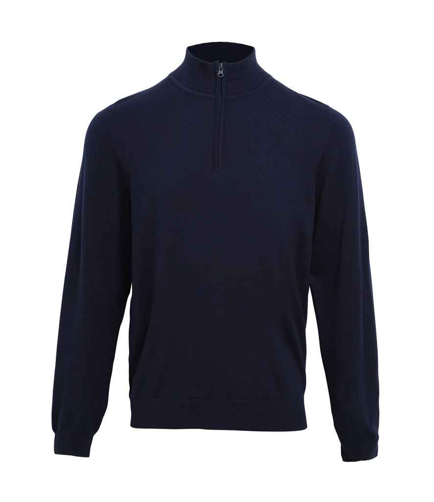 Premier Zip Neck Sweater in Navy