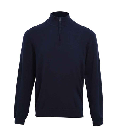 Premier Zip Neck Sweater in Navy