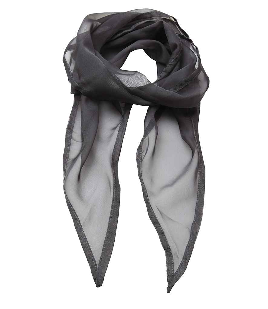 Premier 'Colours' Chiffon Scarf in Dark Grey