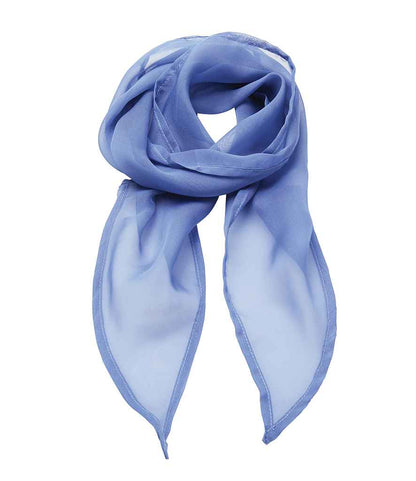 Premier 'Colours' Chiffon Scarf in Mid Blue