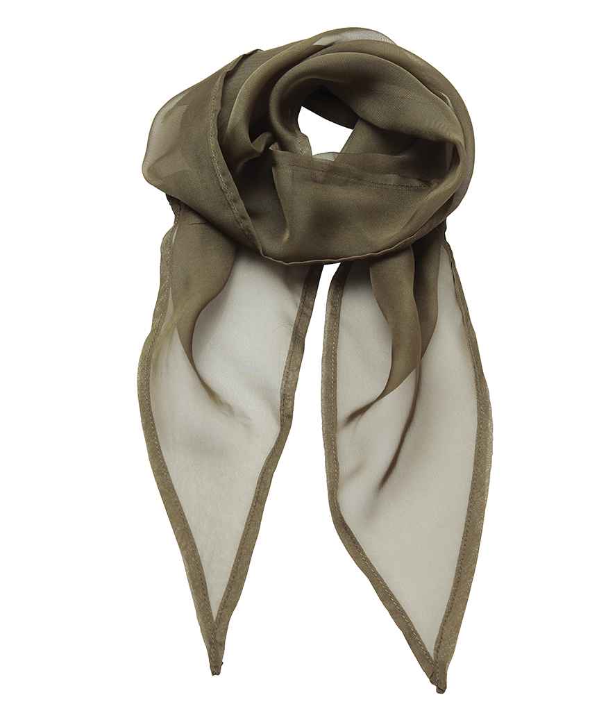 Premier 'Colours' Chiffon Scarf in Olive Green