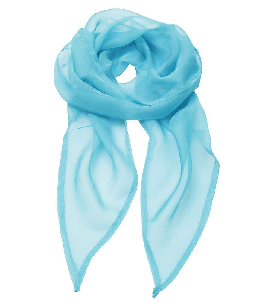 Premier 'Colours' Chiffon Scarf in Turquoise Blue