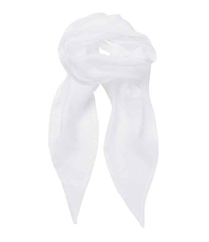 Premier 'Colours' Chiffon Scarf in White