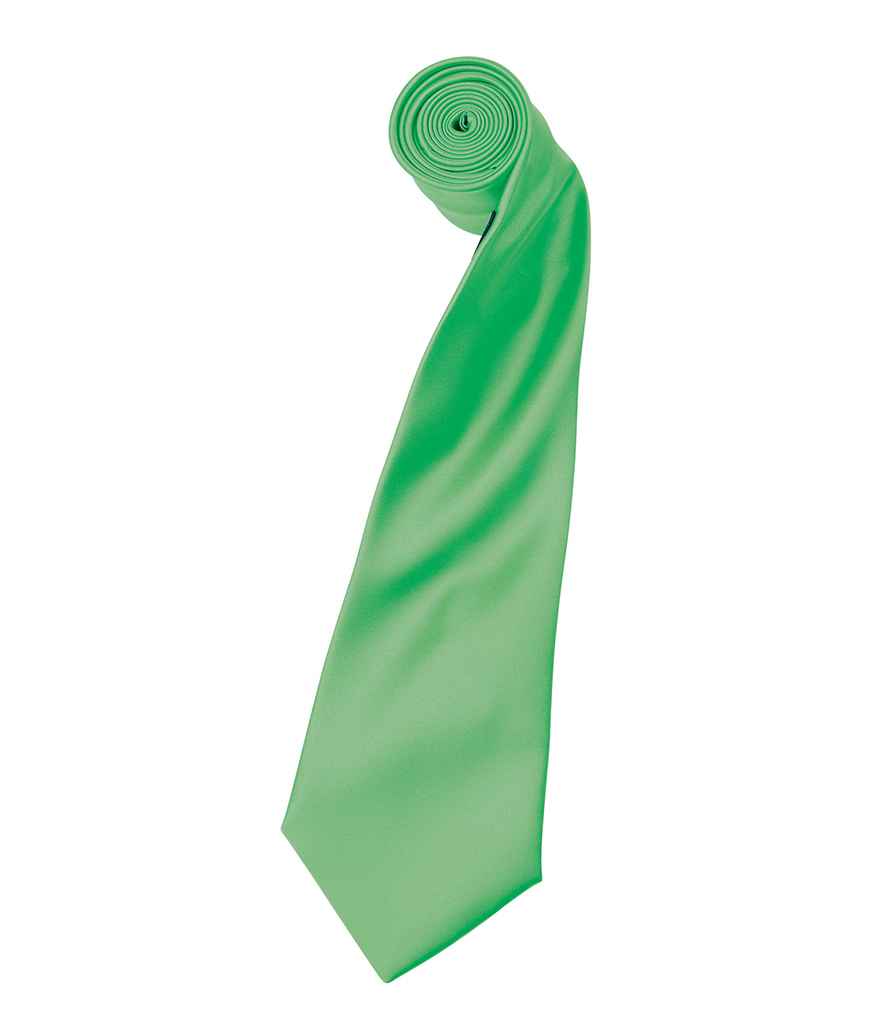 Premier 'Colours' Satin Tie in Apple Green