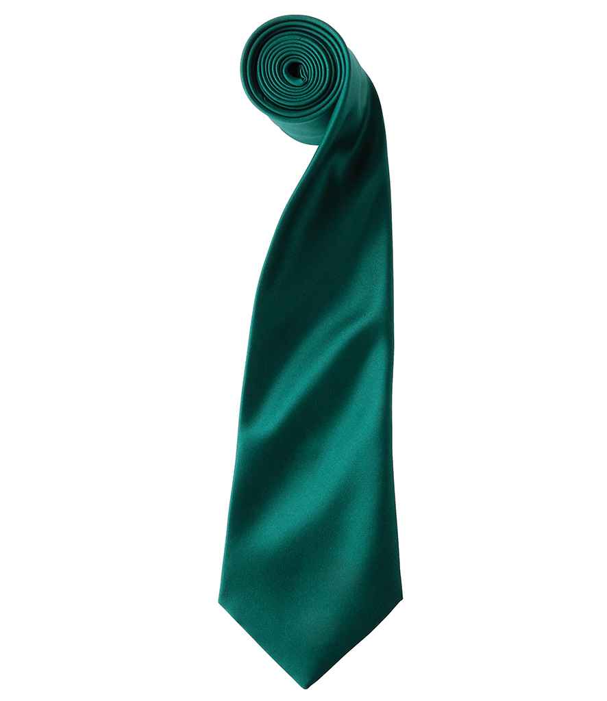 Premier 'Colours' Satin Tie in Bottle Green