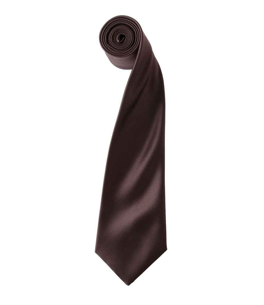 Premier 'Colours' Satin Tie in Brown