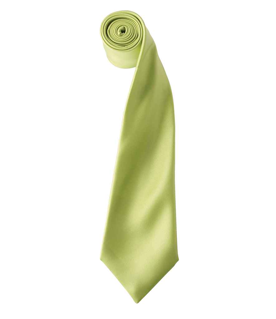 Premier 'Colours' Satin Tie in Lime Green
