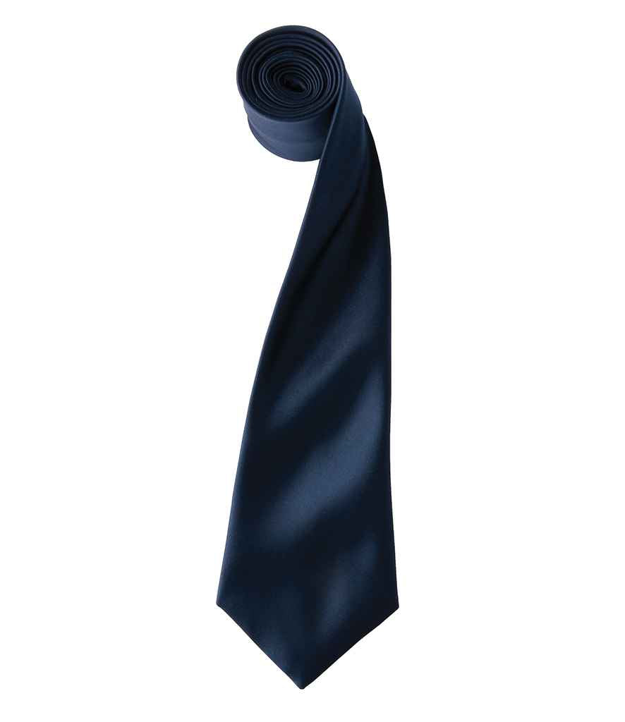 Premier 'Colours' Satin Tie in Navy