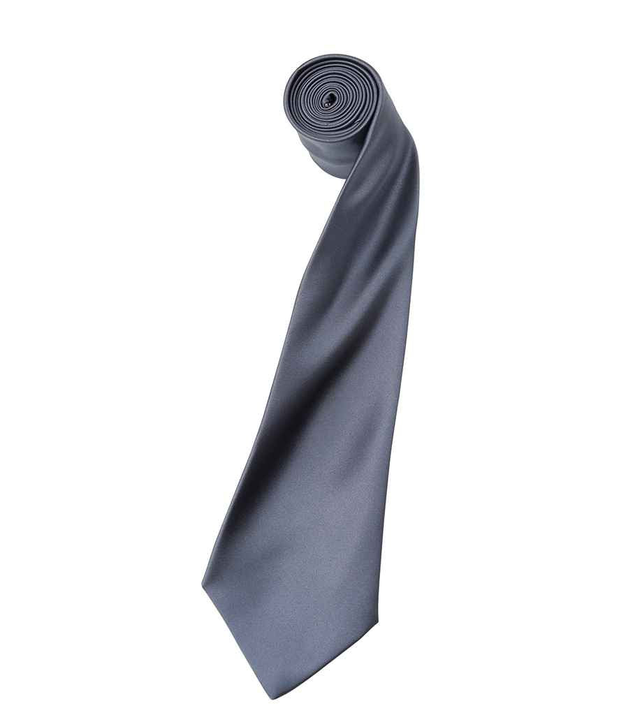 Premier 'Colours' Satin Tie in Steel
