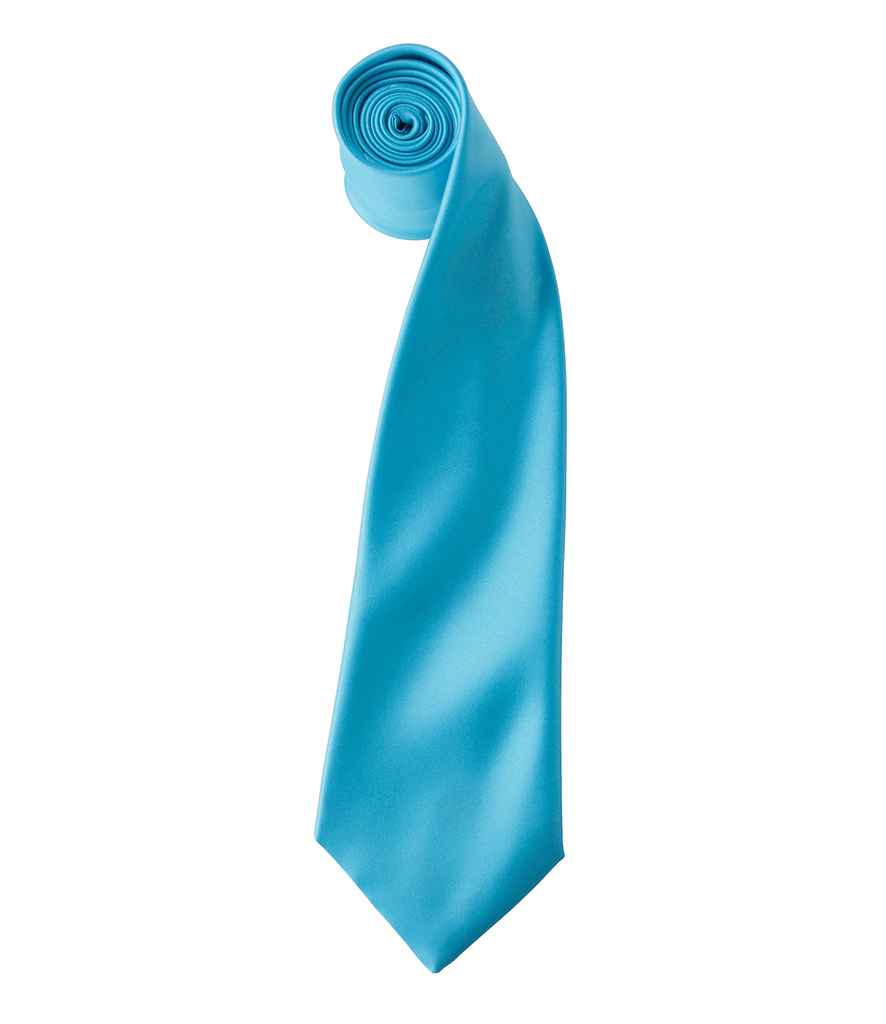 Premier 'Colours' Satin Tie in Turquoise Blue