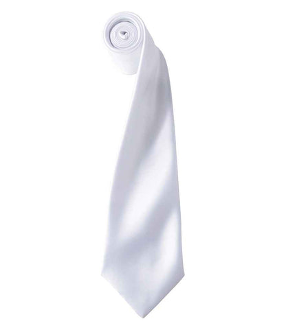 Premier 'Colours' Satin Tie in White