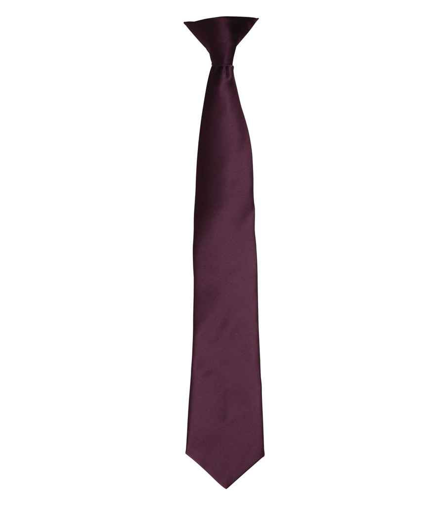 Premier 'Colours' Satin Clip Tie in Aubergine