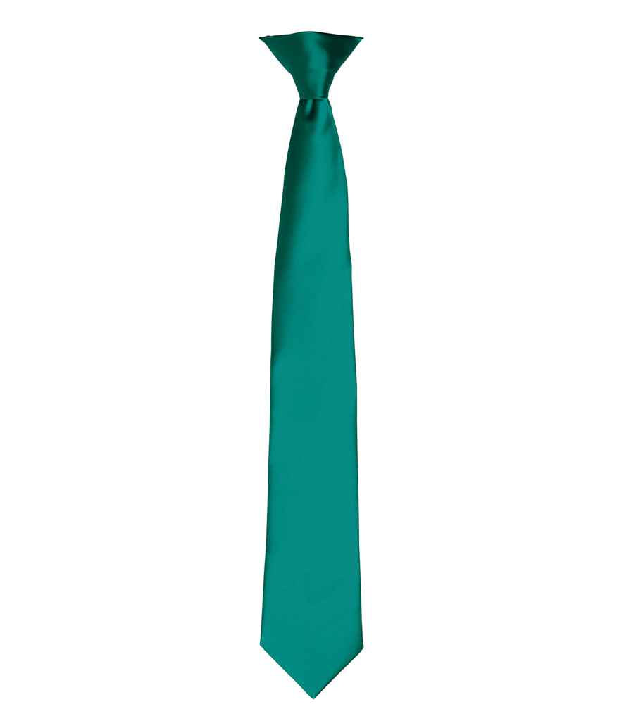Premier 'Colours' Satin Clip Tie in Bottle Green
