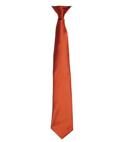 Premier 'Colours' Satin Clip Tie in Chestnut