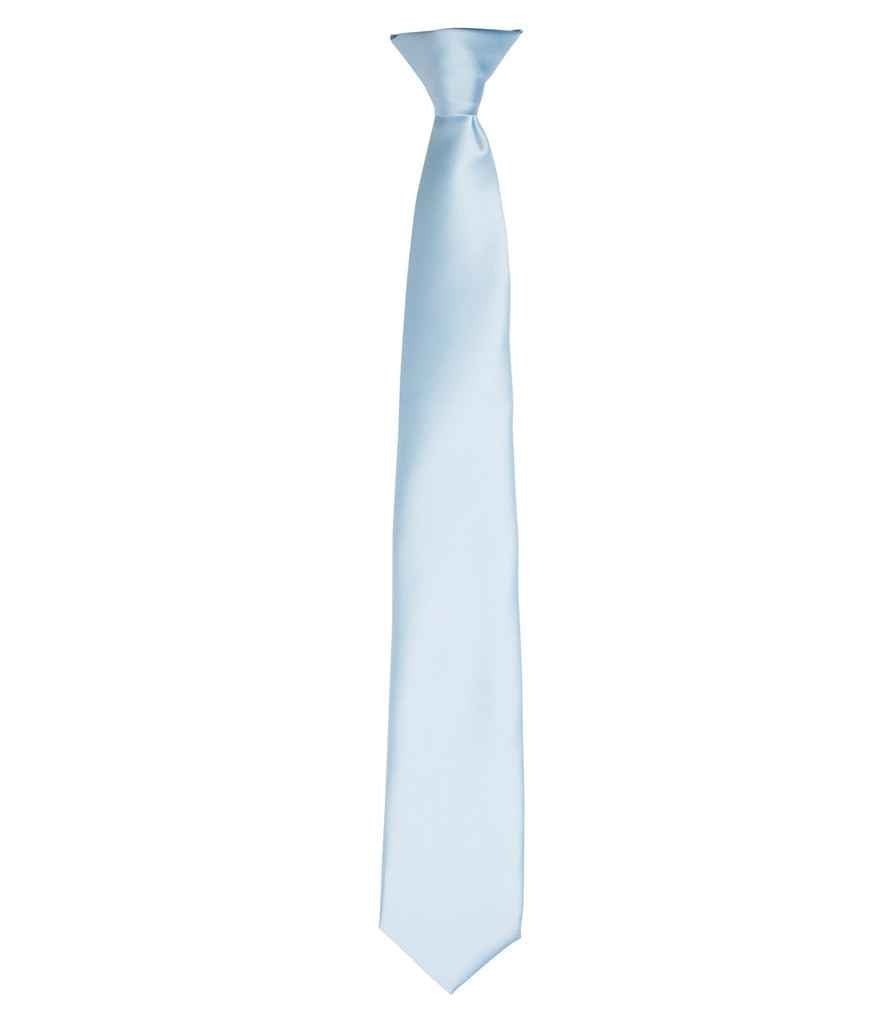 Premier 'Colours' Satin Clip Tie in Light Blue