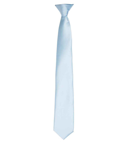 Premier 'Colours' Satin Clip Tie in Light Blue