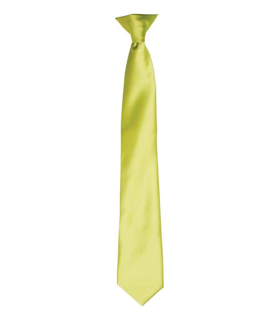 Premier 'Colours' Satin Clip Tie in Lime Green
