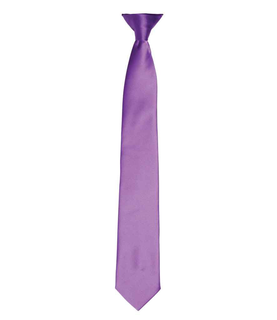 Premier 'Colours' Satin Clip Tie in Rich Violet