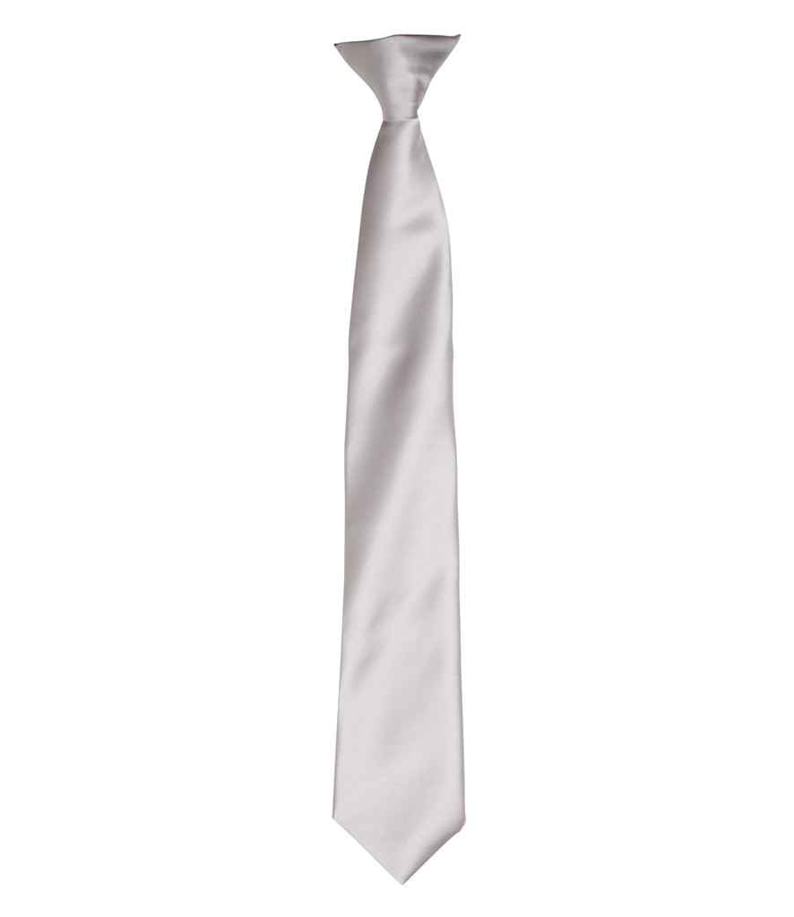 Premier 'Colours' Satin Clip Tie in Silver