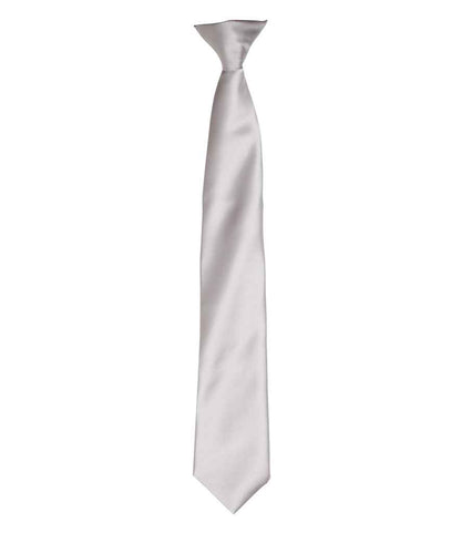 Premier 'Colours' Satin Clip Tie in Silver